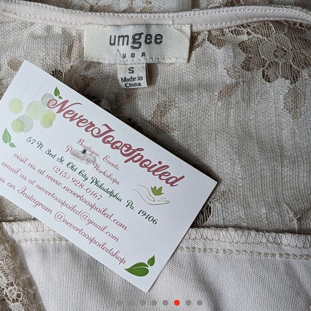 Umgee Elegant Cream and Tan Dress - Picture 7 of 8